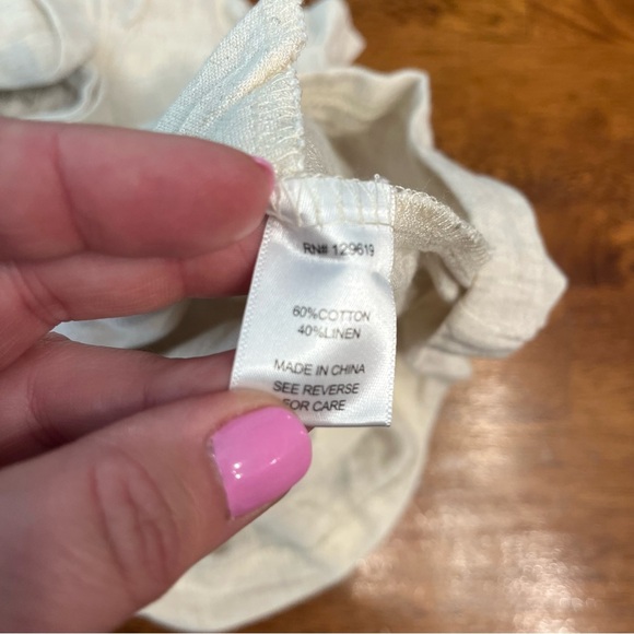 Allie Rose Cotton Linen ruffle tie waist shorts size medium - Picture 7 of 7